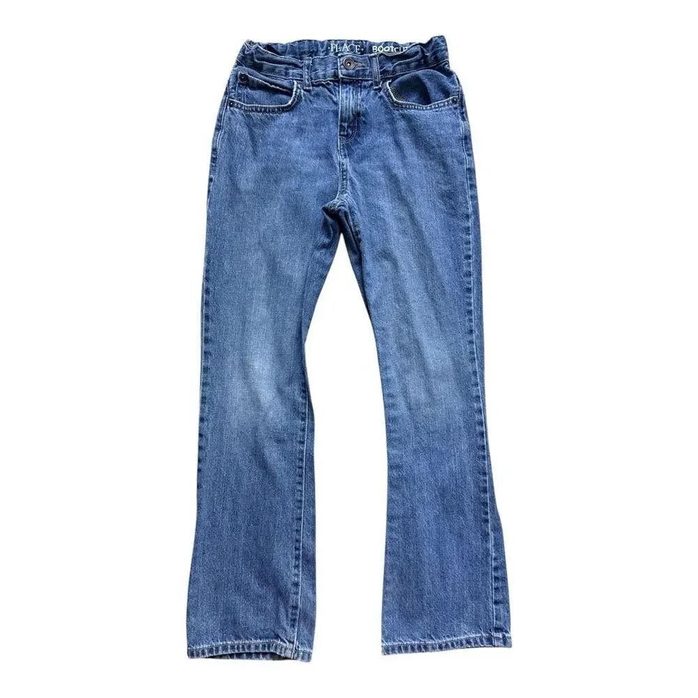 Youth Boys The Childrens Place Light Rinse Adjustable Tab Bootcut Jeans - Sz 10